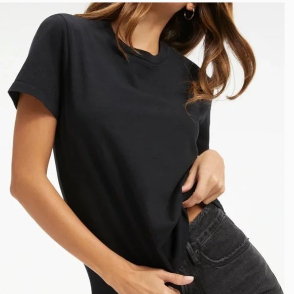 ZARA Black Good American Basic T-Shirt - Picture 1 of 2